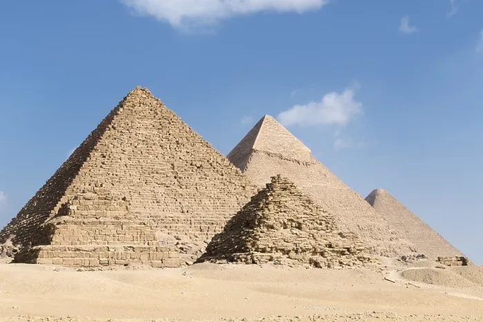 Framed Print : Print of the Pyramids at Giza with Queens' Tombs Framed Print : Print of the Pyramids at Giza with Queens' Tombs