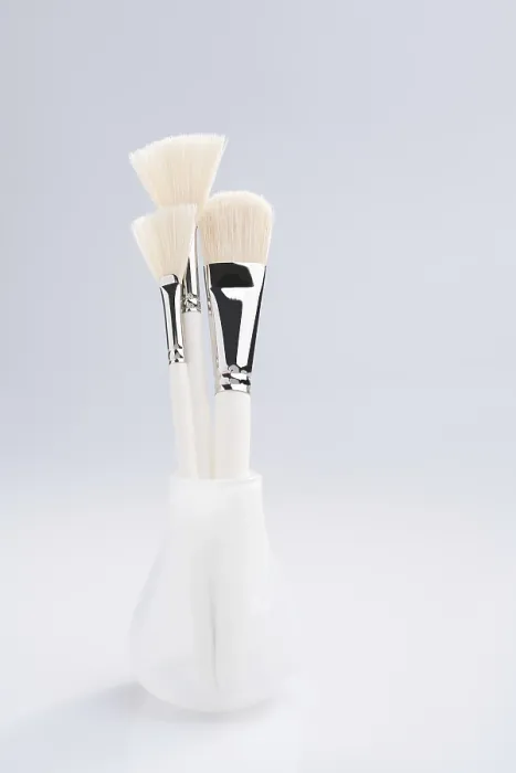 Framed Print : Makeup Brushes Print in Glass and White Background Framed Print : Makeup Brushes Print in Glass and White Background