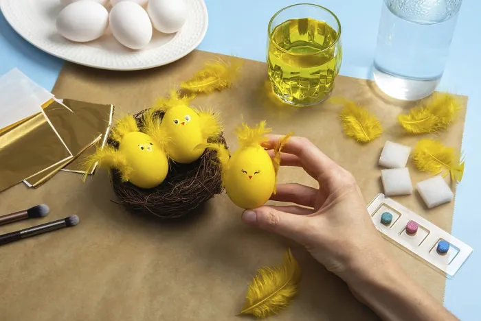 Framed Print : How to Make an Easter Chick from Egg Print Framed Print : How to Make an Easter Chick from Egg Print