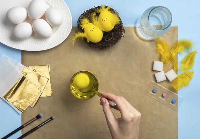 Framed Print : How to Make a Chick Easter Egg Print