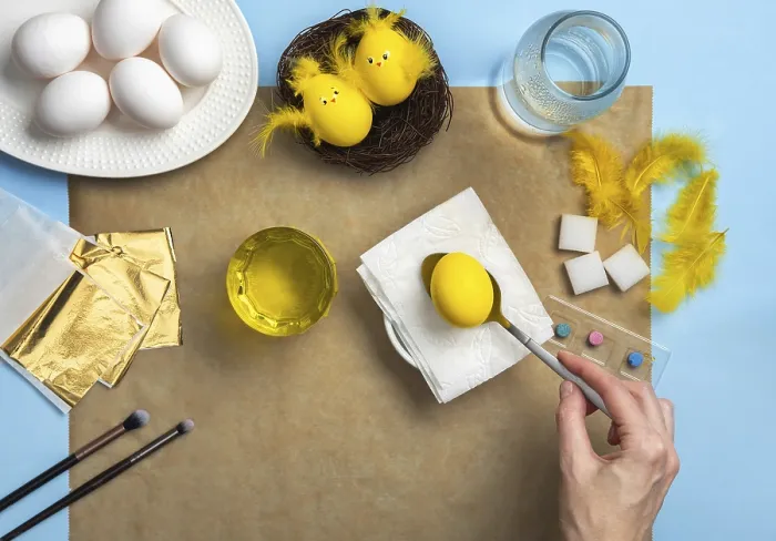 Framed Print : How to Make a Chick from Eggs Easter Decor Print Framed Print : How to Make a Chick from Eggs Easter Decor Print
