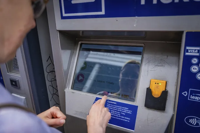 Framed Print : Man Operates a Ticket Machine Print, Dublin, Ireland Framed Print : Man Operates a Ticket Machine Print, Dublin, Ireland