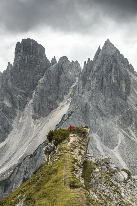 Framed Print : Man with Red Jacket on One Degree, Auronzo di Cadore Print Framed Print : Man with Red Jacket on One Degree, Auronzo di Cadore Print