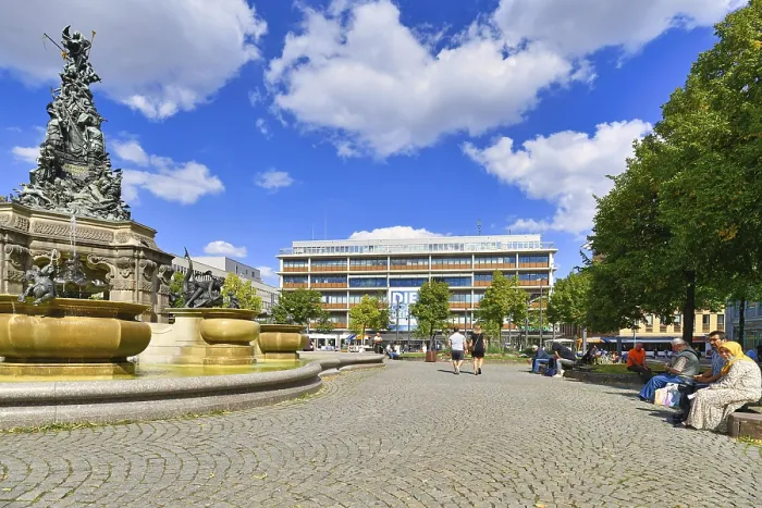 Framed Print : Mannheim, Germany Print: Paradeplatz and Grupello Pyramid Framed Print : Mannheim, Germany Print: Paradeplatz and Grupello Pyramid