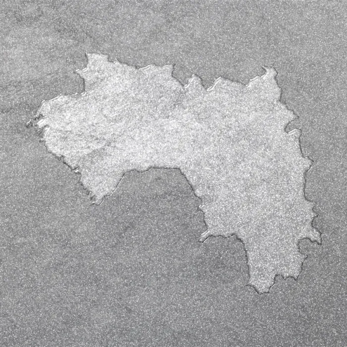 Framed Print : Map of Guinea, Silver Background Print Framed Print : Map of Guinea, Silver Background Print