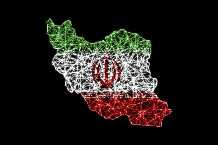 Framed Print : Iran Polygonal Mesh Line Map Print Framed Print : Iran Polygonal Mesh Line Map Print