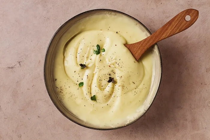 Framed Print : Mashed Potatoes Print with Micro Greenery and Spices Framed Print : Mashed Potatoes Print with Micro Greenery and Spices