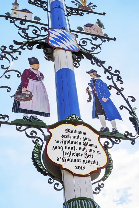 Framed Print : Maypole Print, Traditional Bavarian Figures Framed Print : Maypole Print, Traditional Bavarian Figures
