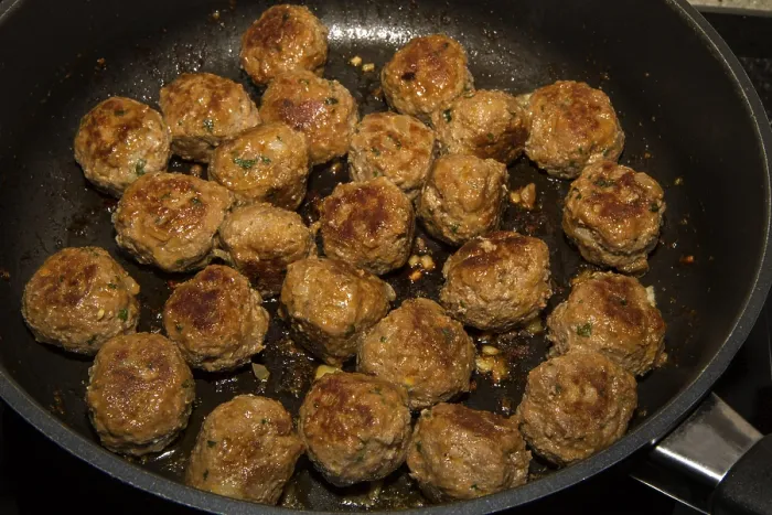 Framed Print : Meatballs in a Pan Print Framed Print : Meatballs in a Pan Print