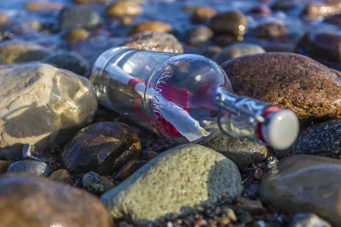 Framed Print : Message in a Bottle Print by imageBROKER Framed Print : Message in a Bottle Print by imageBROKER
