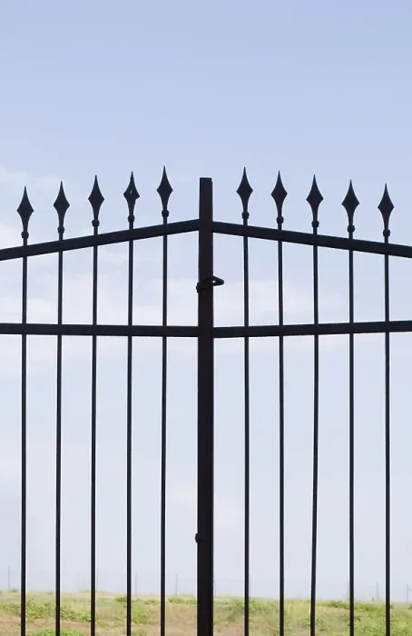 Framed Print : Metal Gate with Sharp Spears Print Framed Print : Metal Gate with Sharp Spears Print