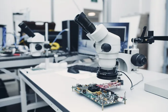 Framed Print : Microscope Print in Scientific Research Laboratory Framed Print : Microscope Print in Scientific Research Laboratory