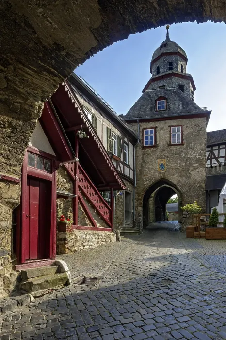Framed Print : Braunfels Castle Middle Gate Tower and Bell Tower Print, Germany