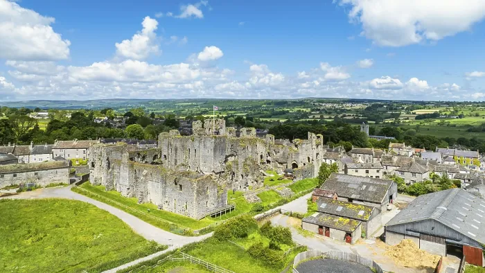 Framed Print : Middleham Castle Print from a Drone, North Yorkshire Framed Print : Middleham Castle Print from a Drone, North Yorkshire