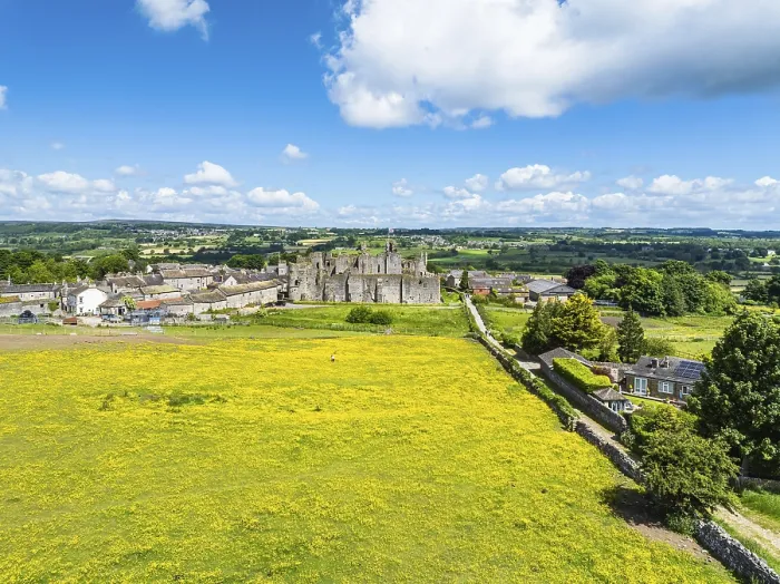 Framed Print : Middleham Castle Print from a Drone, North Yorkshire, England Framed Print : Middleham Castle Print from a Drone, North Yorkshire, England