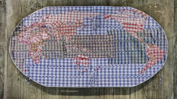 Framed Print : Migration Pattern Print, Plastic Bag Map