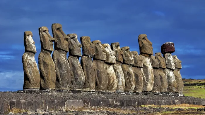 Framed Print : Moai Statue Row Print on Easter Island Framed Print : Moai Statue Row Print on Easter Island