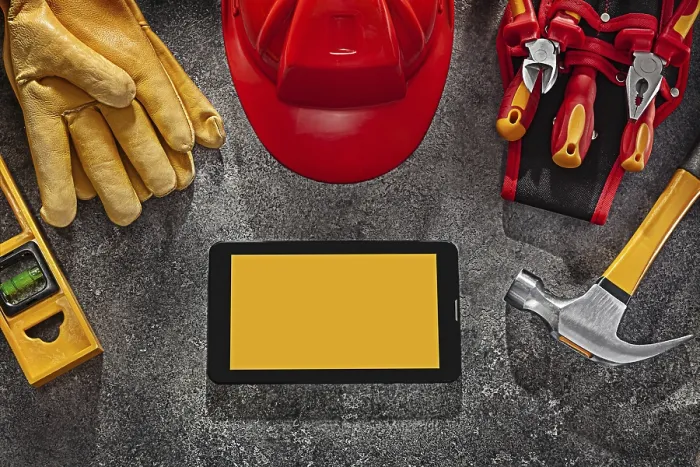 Framed Print : Mock Up Smartphone And Construction Tools Print Framed Print : Mock Up Smartphone And Construction Tools Print