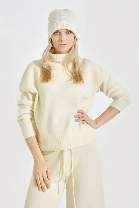 Framed Print : Model in Cream-Colored Sweater Print Framed Print : Model in Cream-Colored Sweater Print