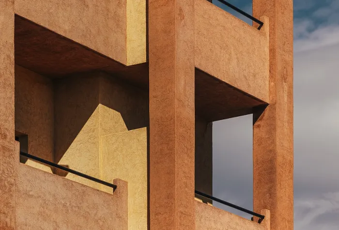 Framed Print : Modern Architectural Facade Print - Geometric Patterns and Textures