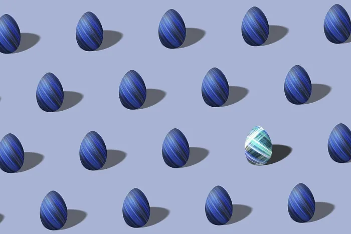 Framed Print : Modern Colorful Easter Egg Print in Blue and Black Framed Print : Modern Colorful Easter Egg Print in Blue and Black