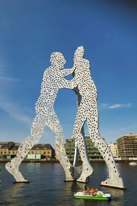 Framed Print : Molecule Man Print on the Spree, Berlin Framed Print : Molecule Man Print on the Spree, Berlin