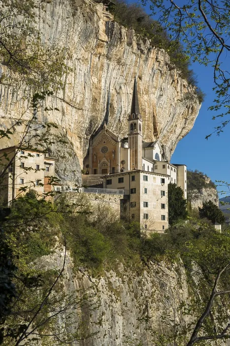 Framed Print : Monastery on a slope in a gorge Print, Italy Framed Print : Monastery on a slope in a gorge Print, Italy
