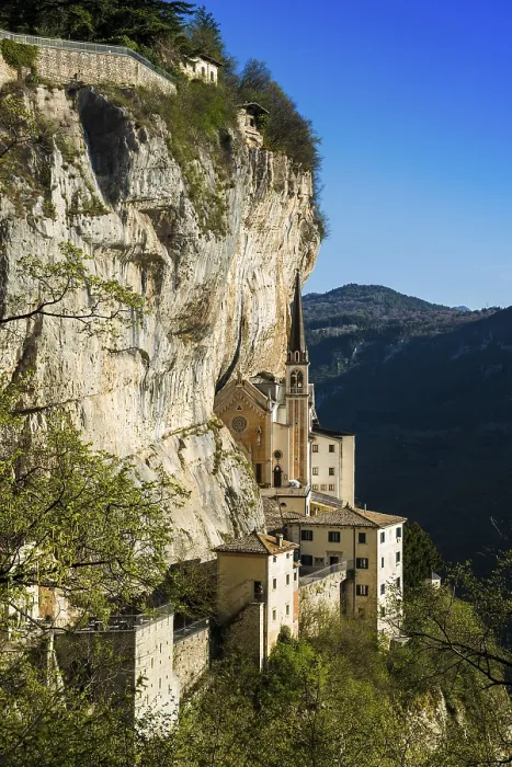 Framed Print : Monastery on a slope in a gorge Print, Italy Framed Print : Monastery on a slope in a gorge Print, Italy