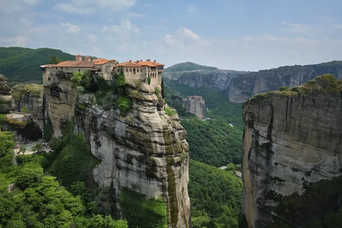 Framed Print : Meteora Landscape Print: Varlaam, Rousanou Monasteries Framed Print : Meteora Landscape Print: Varlaam, Rousanou Monasteries