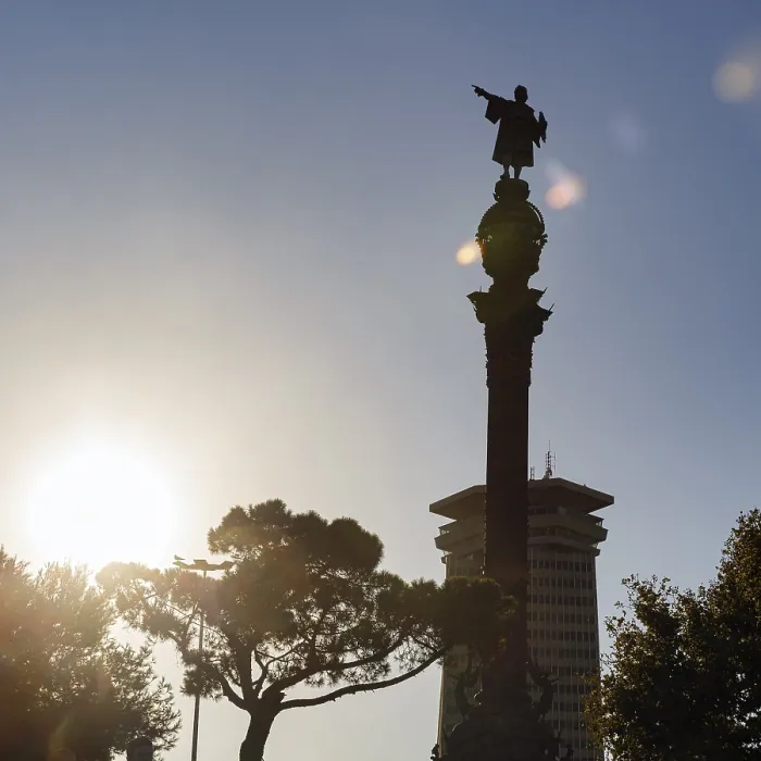 Framed Print : Monument to Christopher Columbus Print, Barcelona, Spain