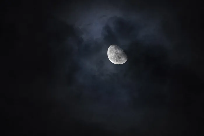 Framed Print : Moon in the Night Sky with Clouds Print, Lower Austria Framed Print : Moon in the Night Sky with Clouds Print, Lower Austria