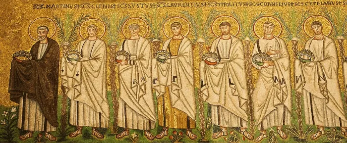 Framed Print : Detail from the Mosaic Procession Print, Ravenna, Italy Framed Print : Detail from the Mosaic Procession Print, Ravenna, Italy