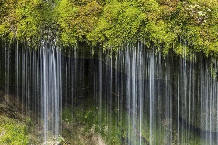 Framed Print : Moss-covered rocks and waterfall, Wutach Gorge, Germany Print Framed Print : Moss-covered rocks and waterfall, Wutach Gorge, Germany Print