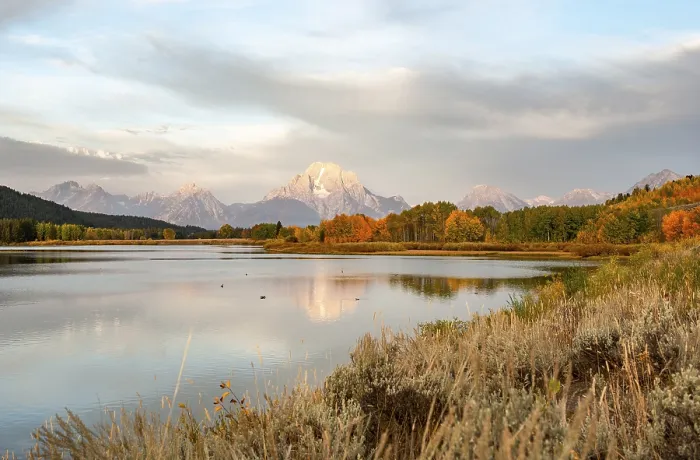 Framed Print : Mount Moran Print, Oxbow Bend Autumn Scene Framed Print : Mount Moran Print, Oxbow Bend Autumn Scene