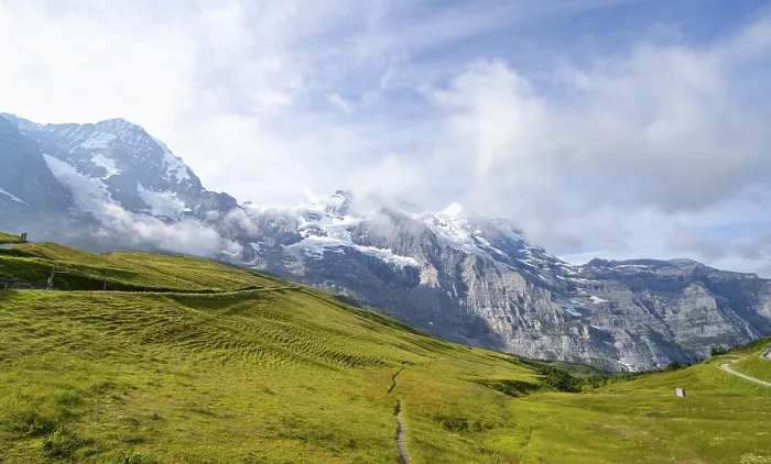 Framed Print : Mountain Landscape Print: Eiger, Monch and Jungfrau Peaks Framed Print : Mountain Landscape Print: Eiger, Monch and Jungfrau Peaks