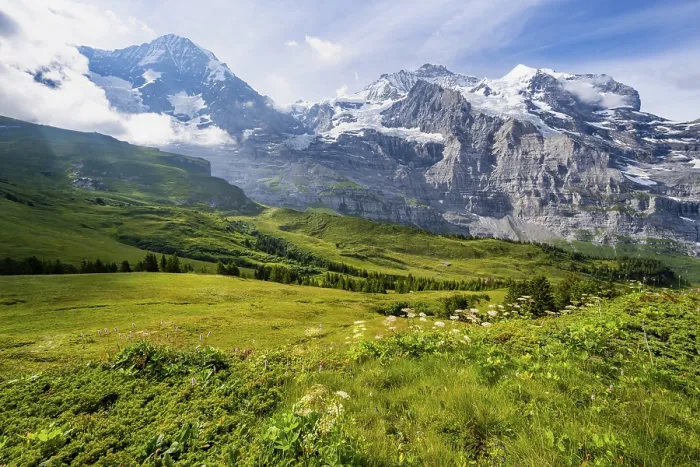 Framed Print : Mountain Panorama Print: Eiger, Monch and Jungfrau Framed Print : Mountain Panorama Print: Eiger, Monch and Jungfrau