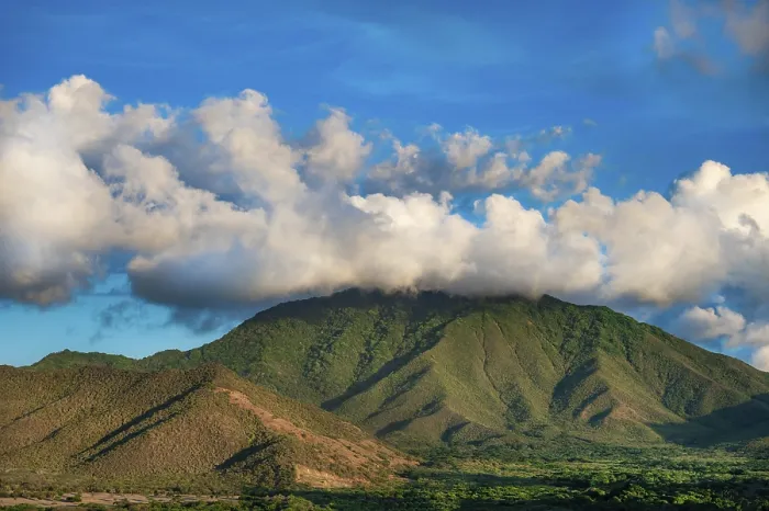 Framed Print : Mountain Landscape Print with Cloudy Sky