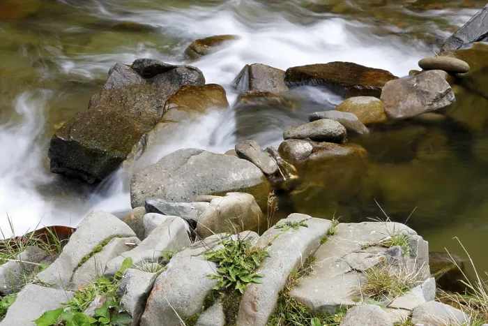 Framed Print : Mountain River Print - Serene Alpine Landscape Framed Print : Mountain River Print - Serene Alpine Landscape