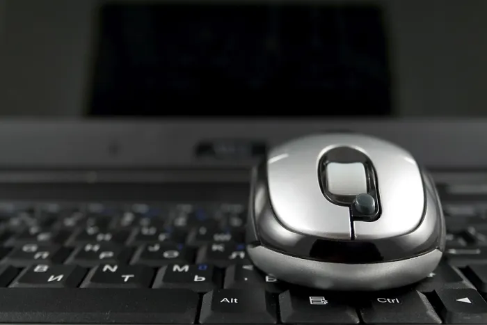Framed Print : Mouse on a laptop keyboard Print Framed Print : Mouse on a laptop keyboard Print