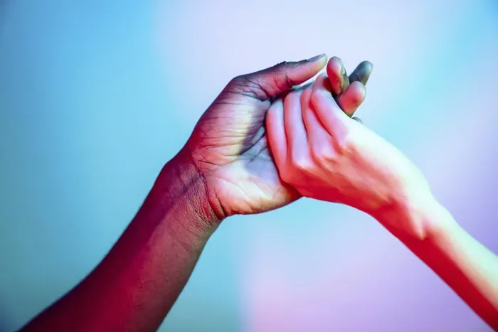 Framed Print : Multiethnic Hands Clasped Together Print: Unity in Diversity Framed Print : Multiethnic Hands Clasped Together Print: Unity in Diversity