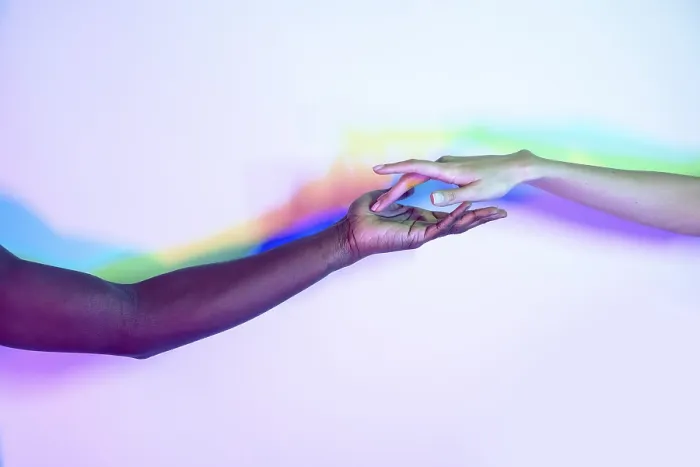 Framed Print : Unity in Diversity Print: Hands Reaching Towards Each Other Framed Print : Unity in Diversity Print: Hands Reaching Towards Each Other