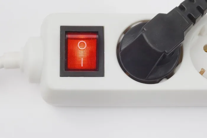 Framed Print : Multiple Outlet Socket with Glowing Red On / Off Switch Print Framed Print : Multiple Outlet Socket with Glowing Red On / Off Switch Print