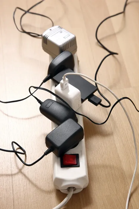 Framed Print : Multiple Power Strips Print: Electrical Device Connections Framed Print : Multiple Power Strips Print: Electrical Device Connections