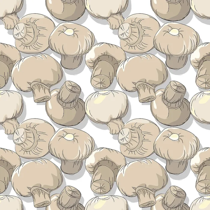 Framed Print : Mushrooms Repeating Pattern Print
