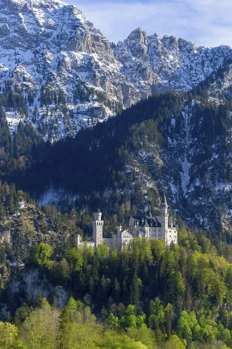 Framed Print : Neuschwanstein Castle Print, Spring in Bavaria, Germany Framed Print : Neuschwanstein Castle Print, Spring in Bavaria, Germany