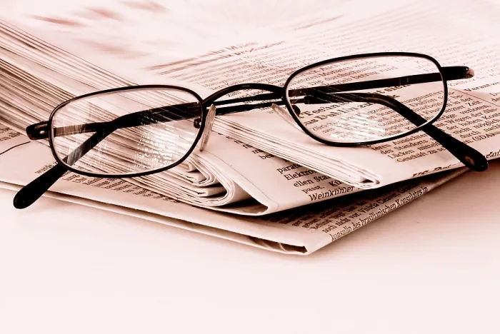 Framed Print : Newspaper and Pair of Glasses Print Framed Print : Newspaper and Pair of Glasses Print