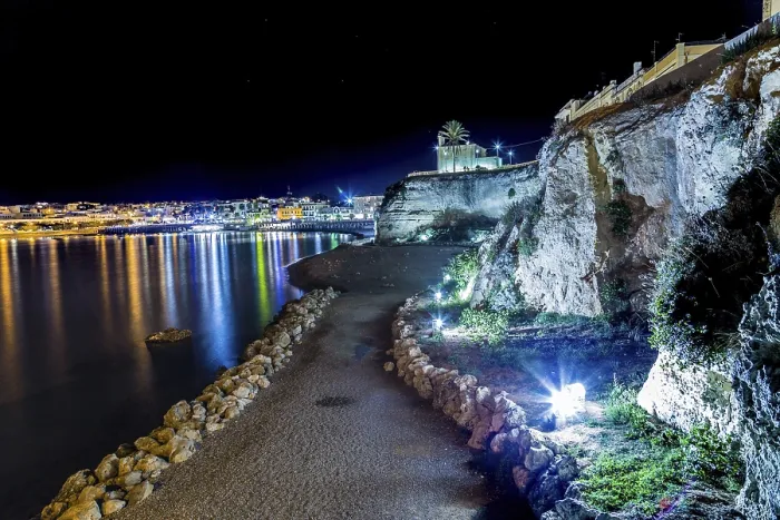 Framed Print : Night View of Otranto Harbor Print, Adriatic Sea Italy Framed Print : Night View of Otranto Harbor Print, Adriatic Sea Italy