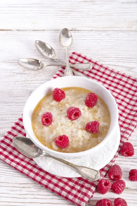 Framed Print : Oatmeal with Fresh Raspberry Print Framed Print : Oatmeal with Fresh Raspberry Print