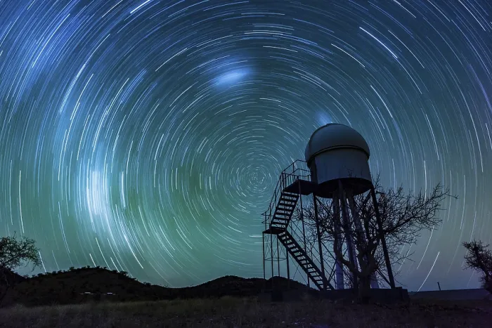 Framed Print : Observatory under a starry sky Print, Namibia Framed Print : Observatory under a starry sky Print, Namibia