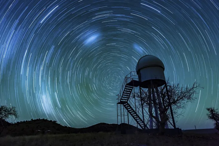 Framed Print : Print of Observatory under a starry sky, Namibia Framed Print : Print of Observatory under a starry sky, Namibia